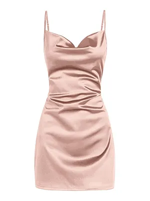 Side Slit Satin Sexy Short Homecoming Dress
