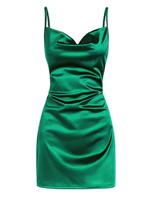 Side Slit Satin Sexy Short Homecoming Dress