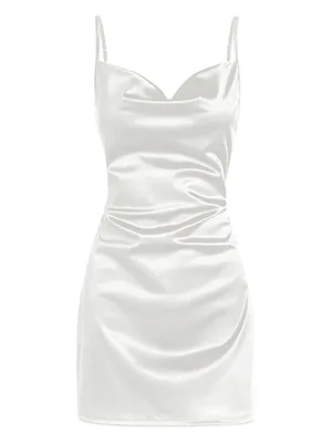 Side Slit Satin Sexy Short Homecoming Dress