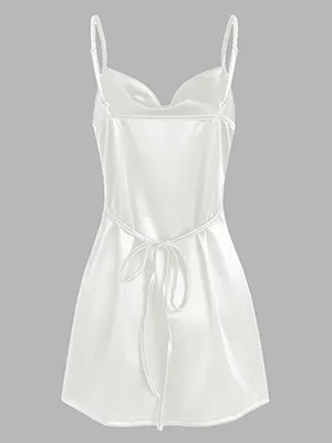 Side Slit Satin Sexy Short Homecoming Dress