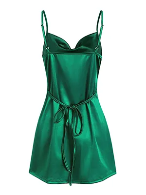 Side Slit Satin Sexy Short Homecoming Dress