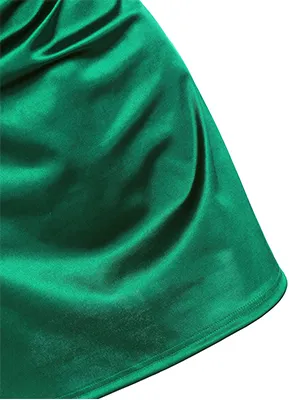 Side Slit Satin Sexy Short Homecoming Dress
