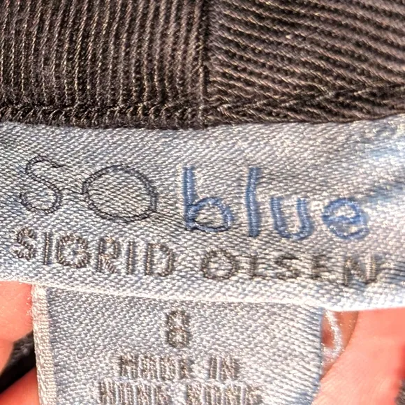 Sigrid Olsen SO BLUE Maxi Skirt Black soft Washed Denim vintage Size 8