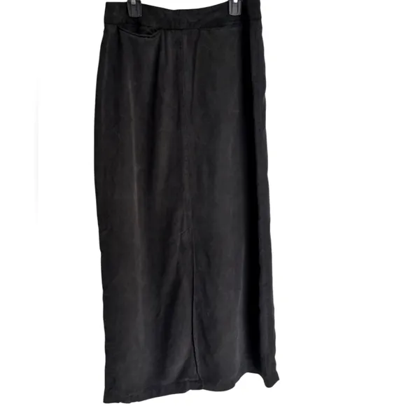 Sigrid Olsen SO BLUE Maxi Skirt Black soft Washed Denim vintage Size 8