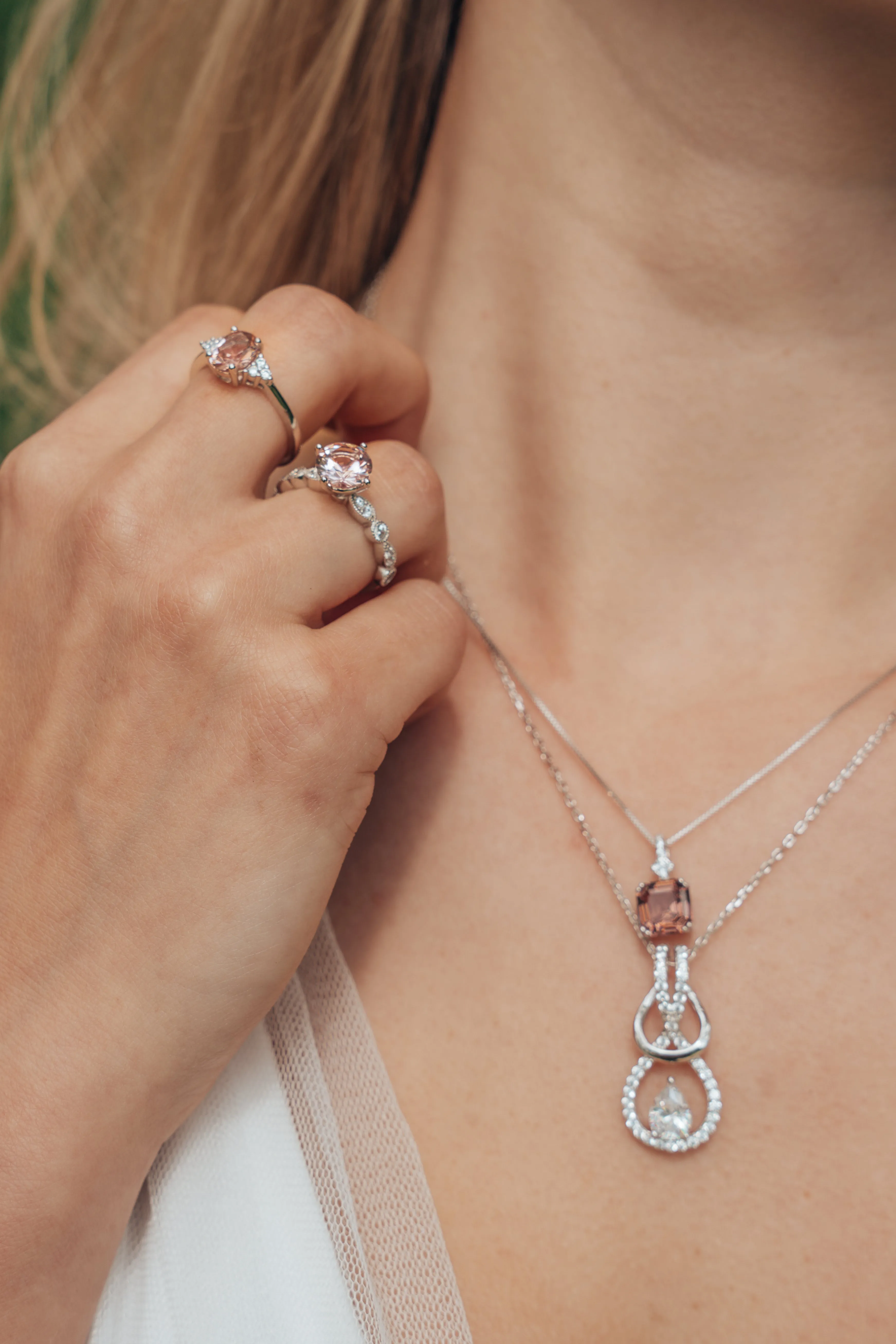 Simmulated Pear Diamond Necklace