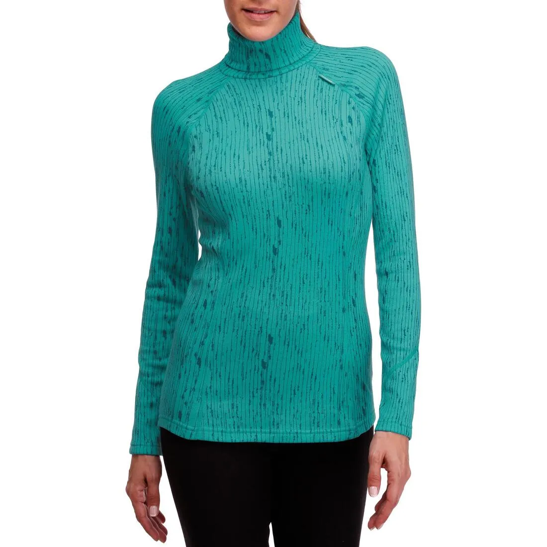Simple Warm Women's Turtleneck Ski Base Layer - Blue
