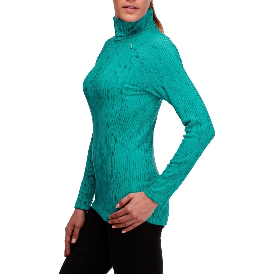 Simple Warm Women's Turtleneck Ski Base Layer - Blue