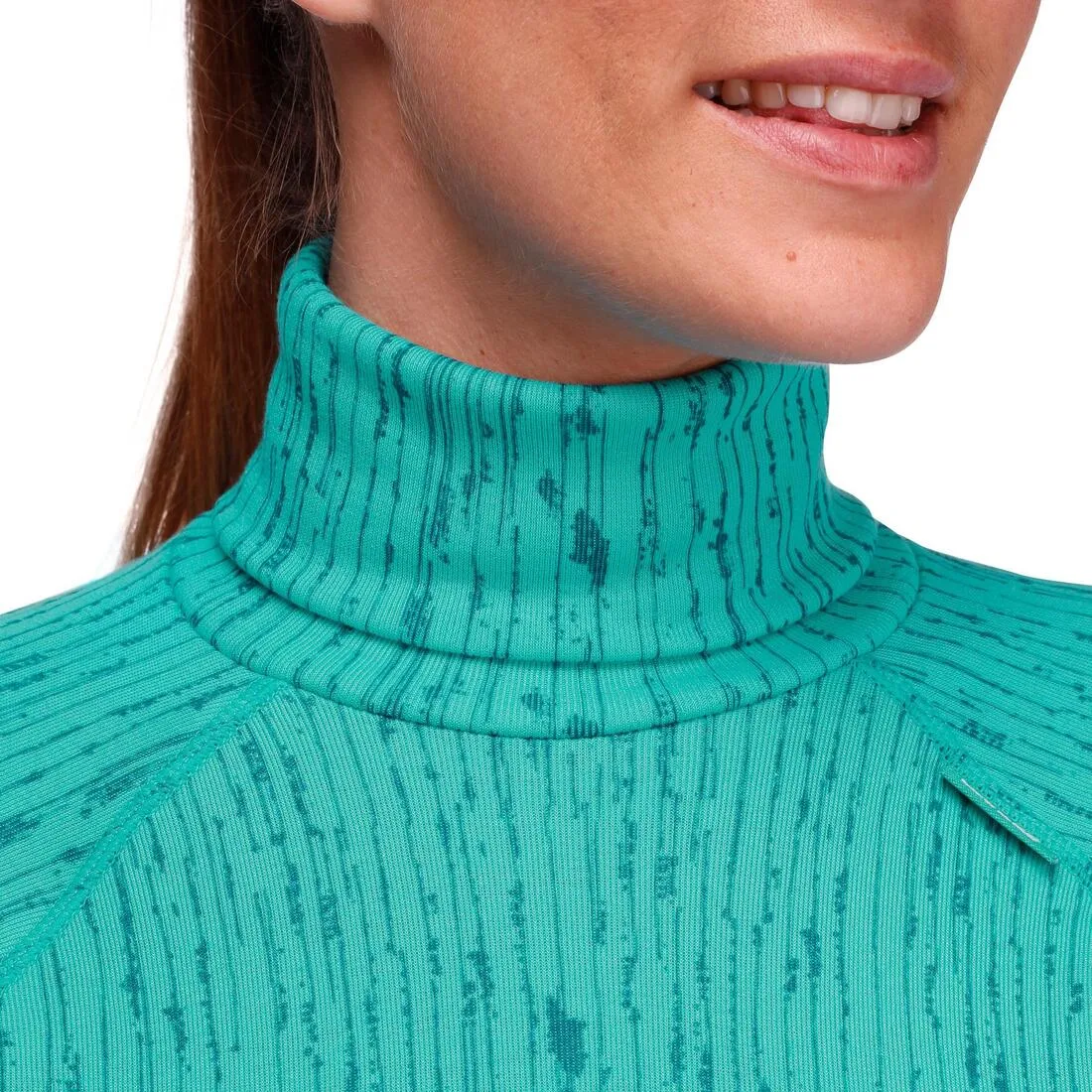 Simple Warm Women's Turtleneck Ski Base Layer - Blue
