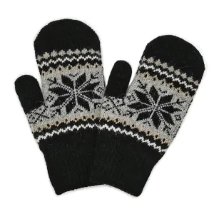 Snowflake Mitten Black
