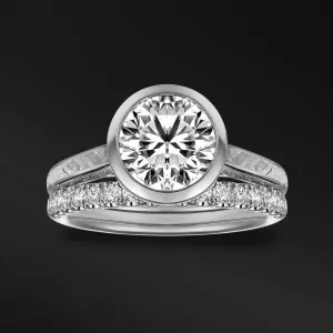 Solstice Embrace - 14K Gold or Sterling silver Ring Set for Women | Muonionalusta Meteorite | Certified Moissanite Engagement Ring