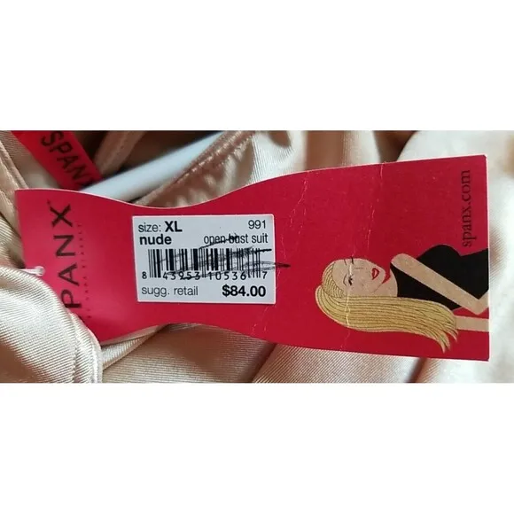 Spanx NWT Women's Simplicity OnCore Open-Bust Mid-Thigh Bodysuit Size XL     T46