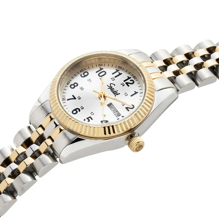 Speidel Ladies Luxury Watch, smaller 28mm diameter, Day-Date President's Style Watch