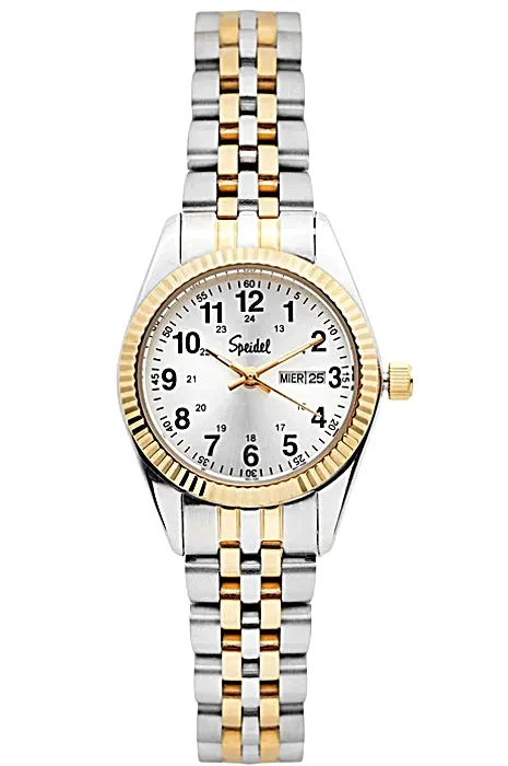 Speidel Ladies Luxury Watch, smaller 28mm diameter, Day-Date President's Style Watch