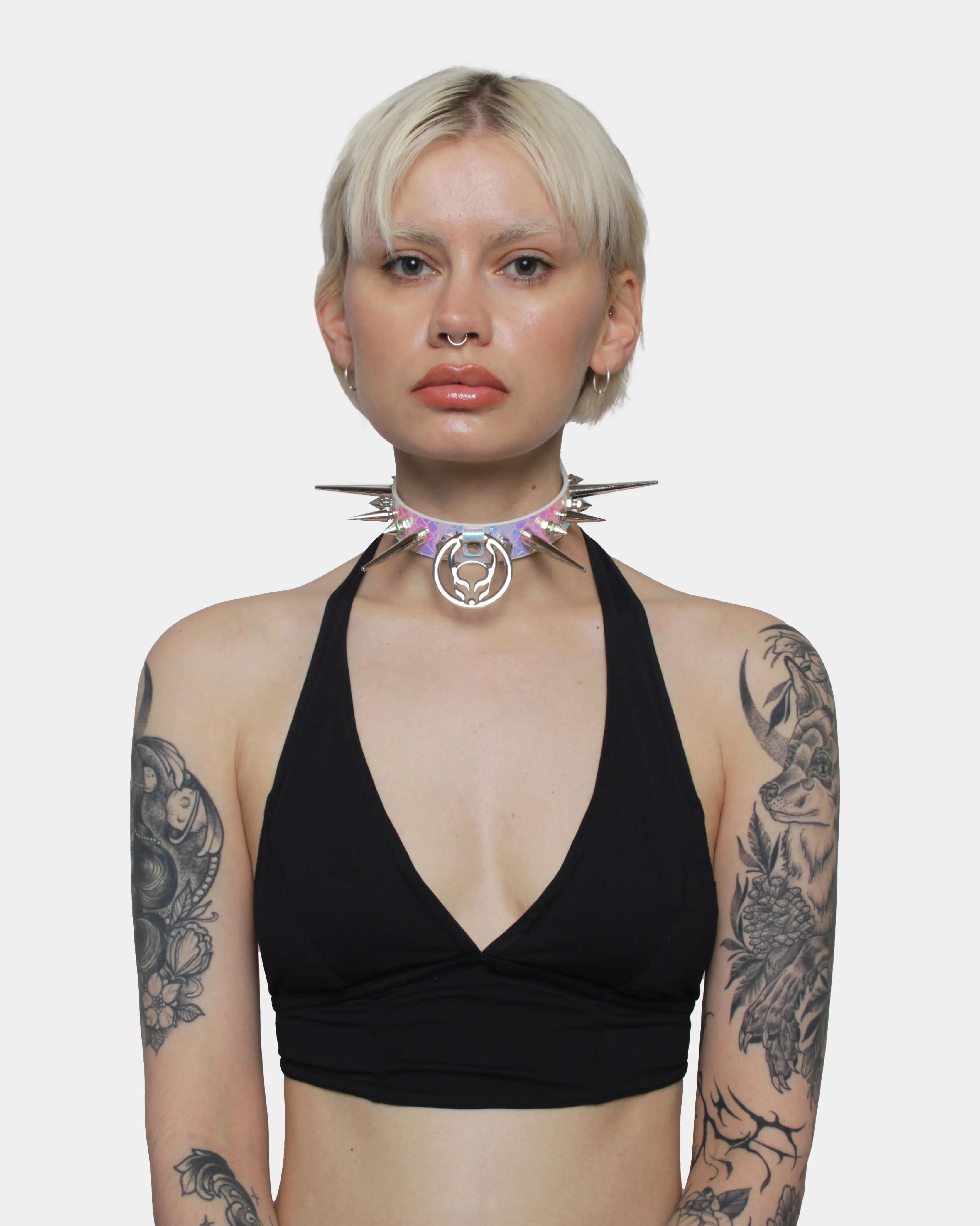SPIKES & SCREWS LOGO COLLAR