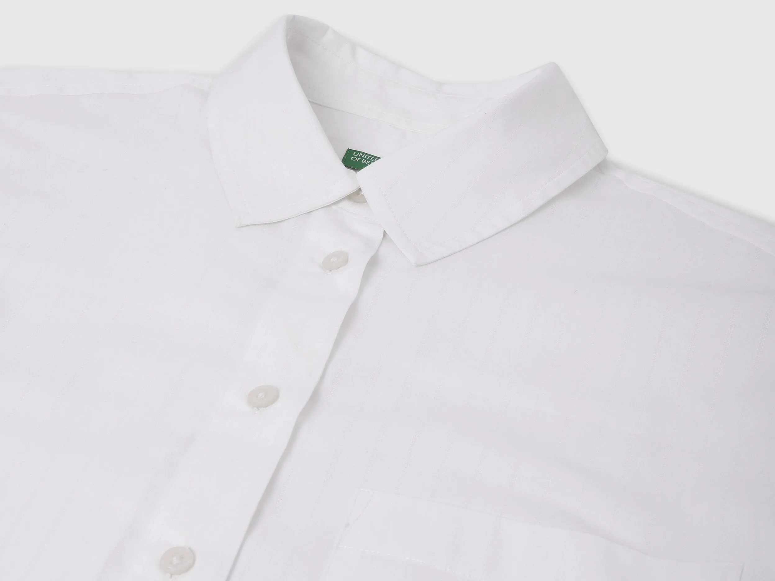 Spread Collar Striped Shirt