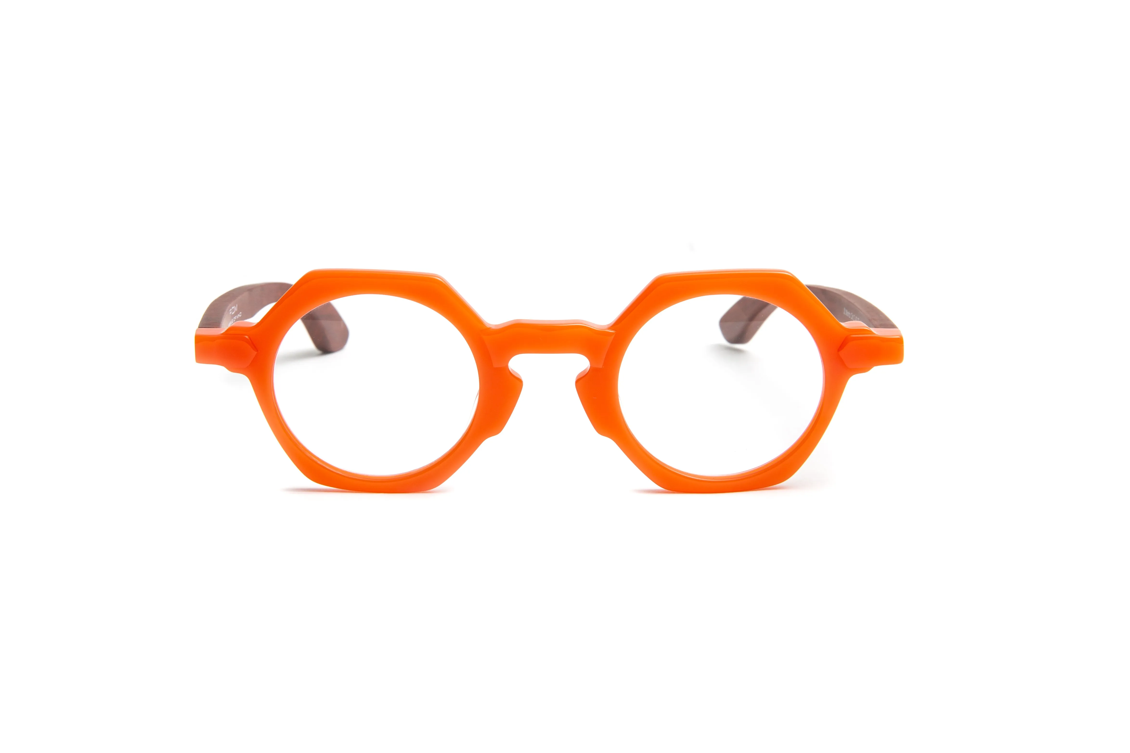 St. Moritz Round Orange/ Cherry Wood Reading Glasses