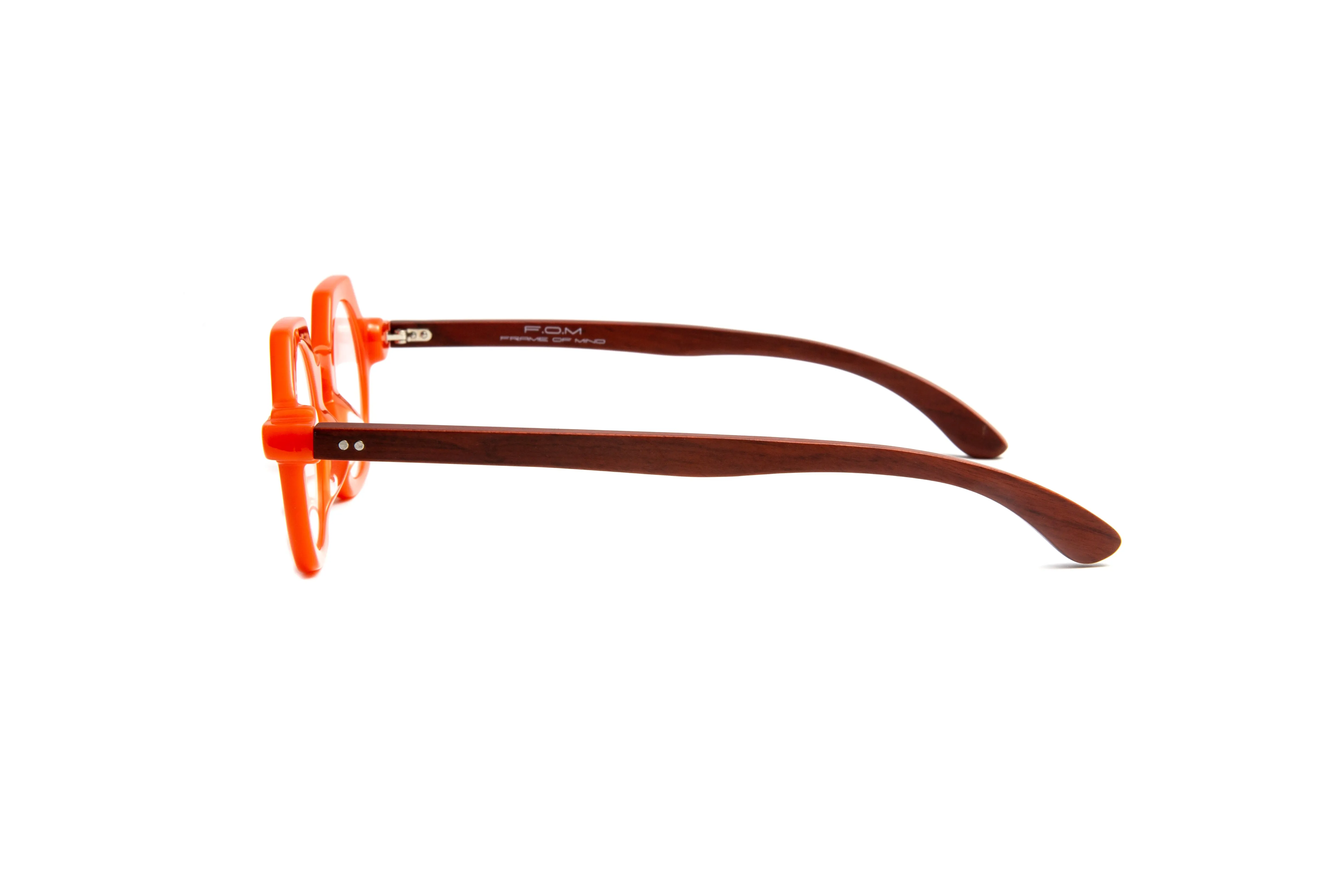 St. Moritz Round Orange/ Cherry Wood Reading Glasses