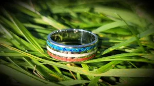 Stainless steel Red white and blue