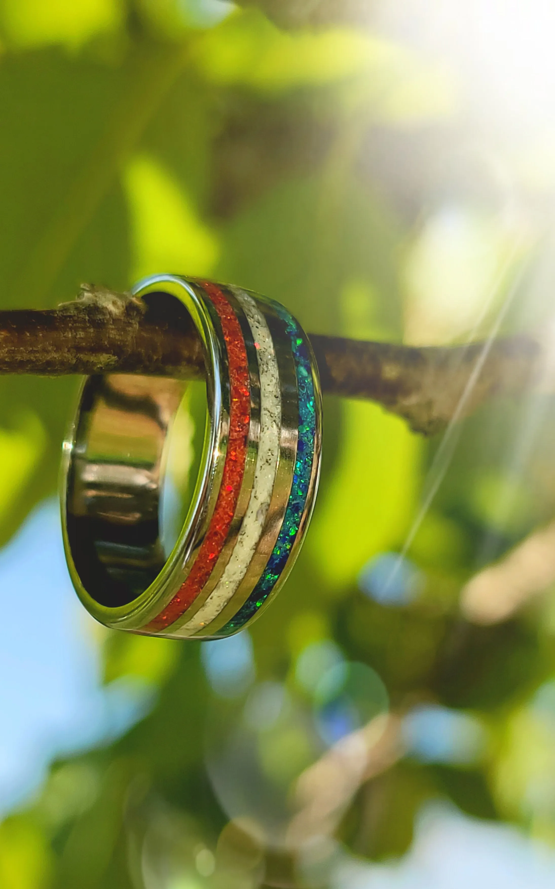 Stainless steel Red white and blue