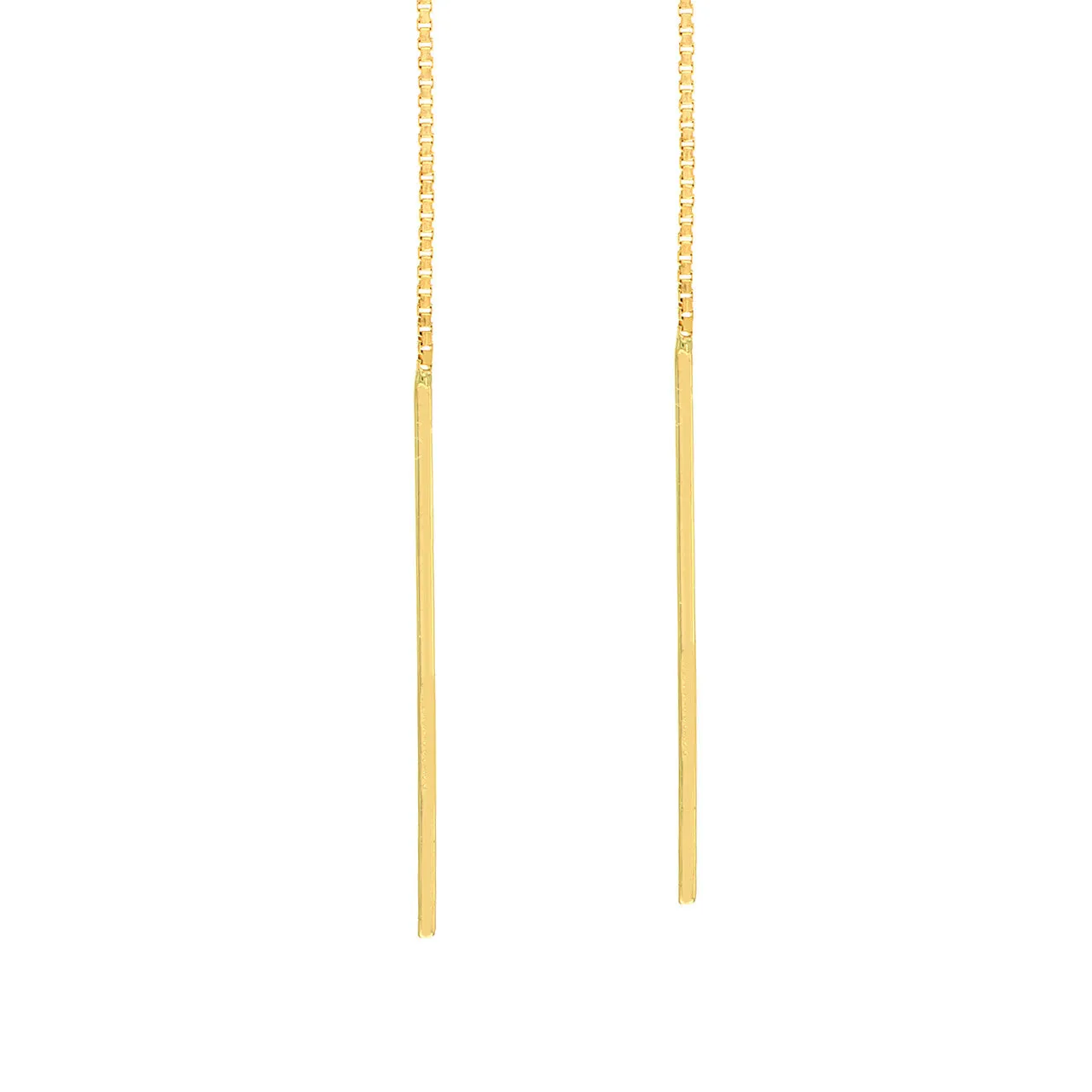 Staple Bar Threader Earrings on Box Chain