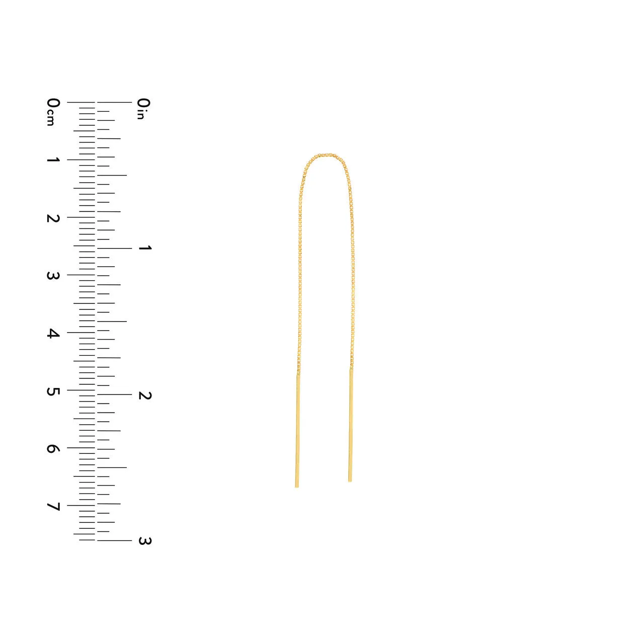 Staple Bar Threader Earrings on Box Chain
