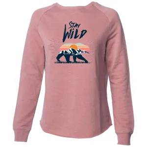 Stay Wild Sunset Bear Super Soft Crewneck Sweater