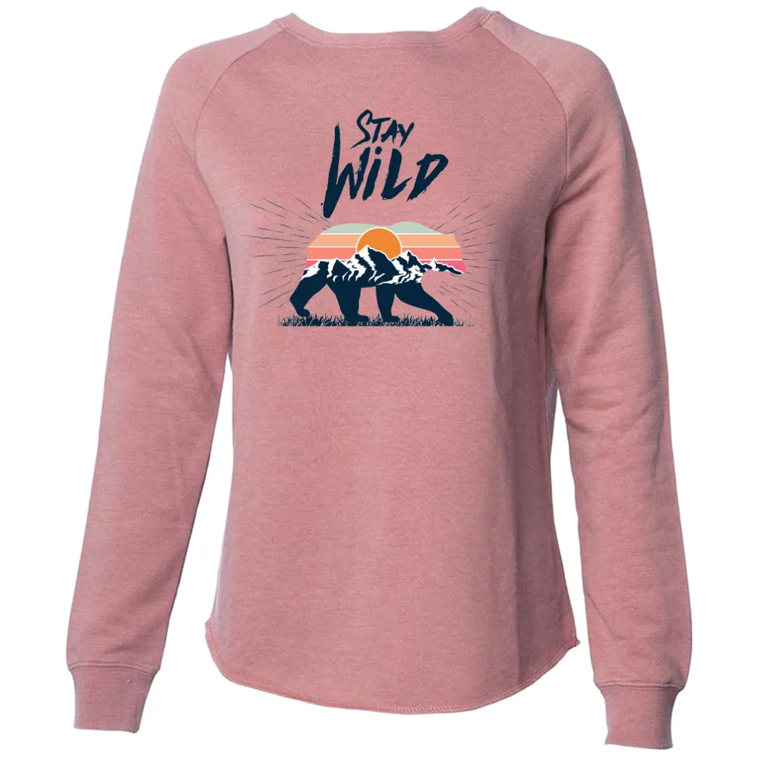 Stay Wild Sunset Bear Super Soft Crewneck Sweater