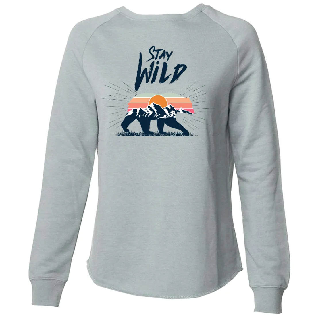 Stay Wild Sunset Bear Super Soft Crewneck Sweater