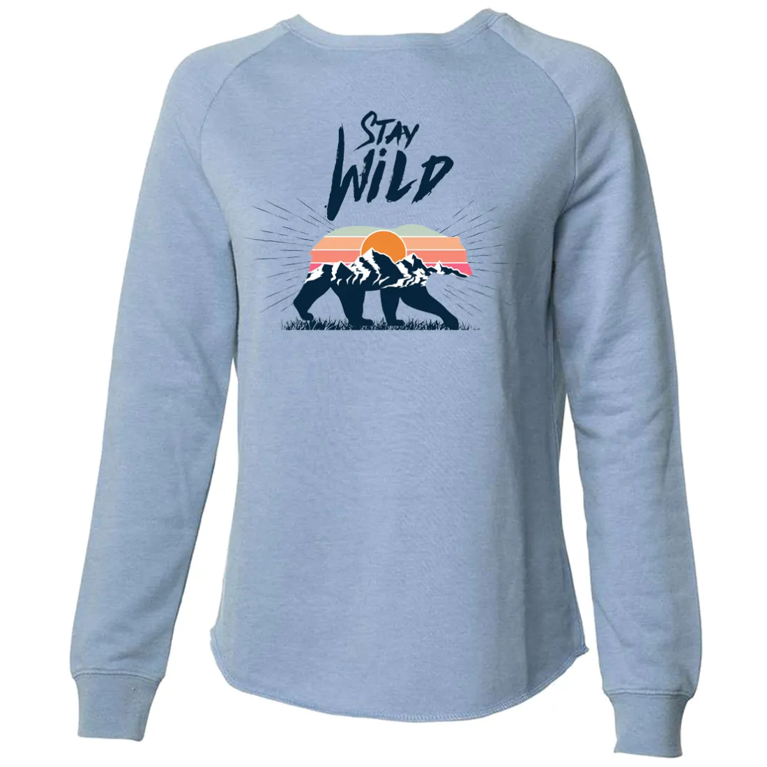 Stay Wild Sunset Bear Super Soft Crewneck Sweater
