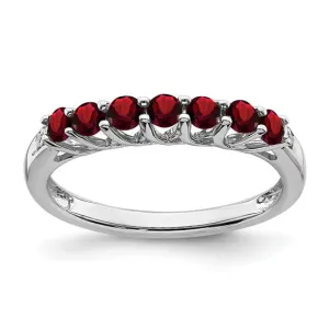 Sterling Silver Gemstone and Diamond 7-stone Ring