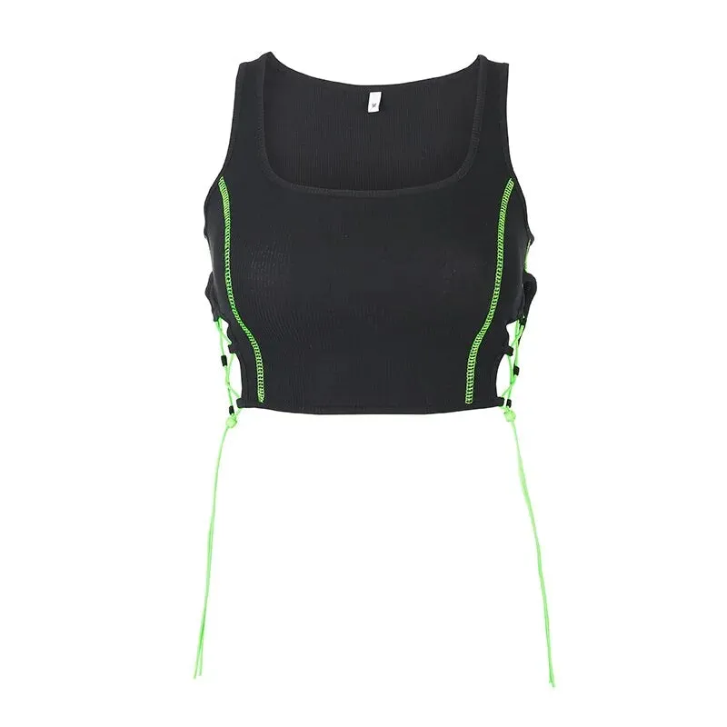 Streetwear Lace-up Tank Top