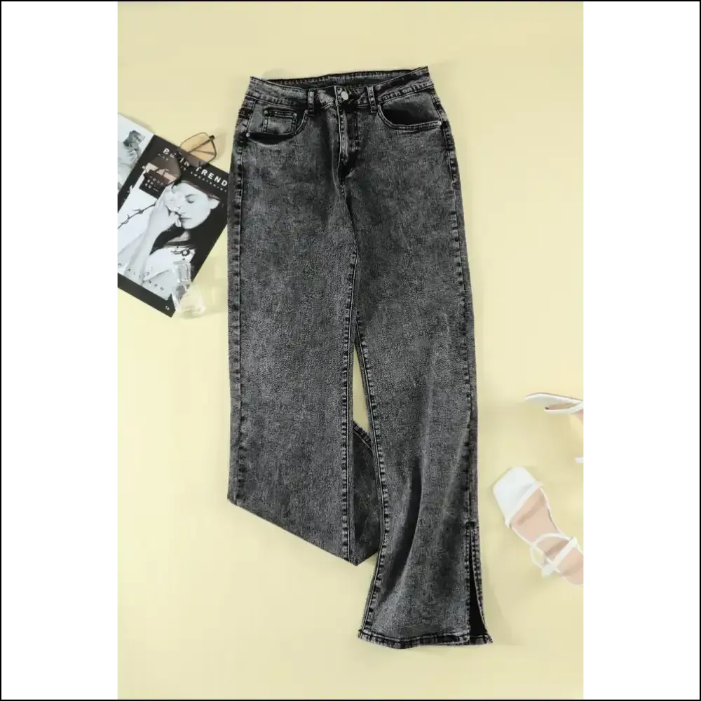 Strut Like you Own the Sidewalk in Needful Things Chic Slit Flare Jeans! 😂