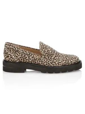 Stuart Weitzman
 Women's Parker Lift Embellished Animal-Print Calf Hair Loafers