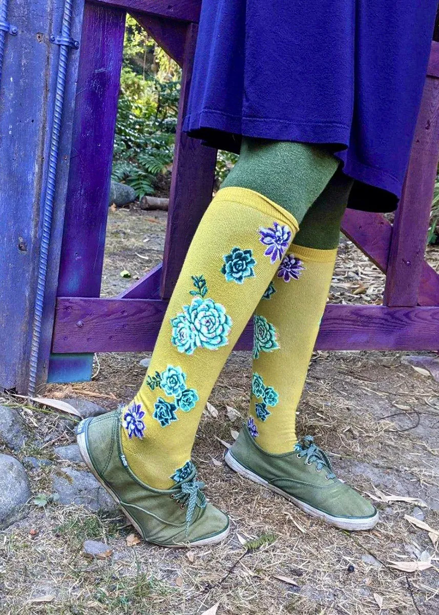 Succulent Plants Knee Socks