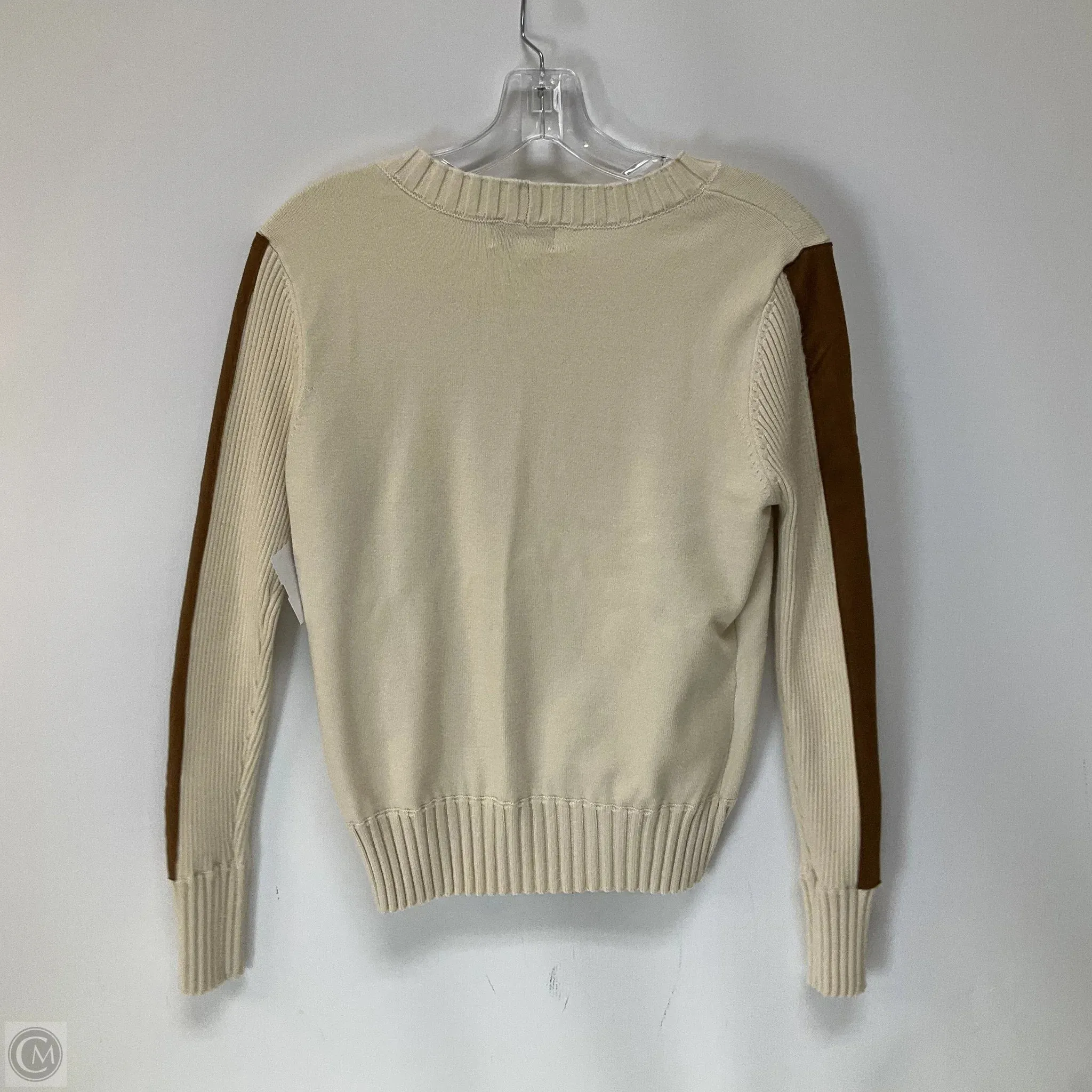 Sweater By Evereve In Cream & Tan, Size: M