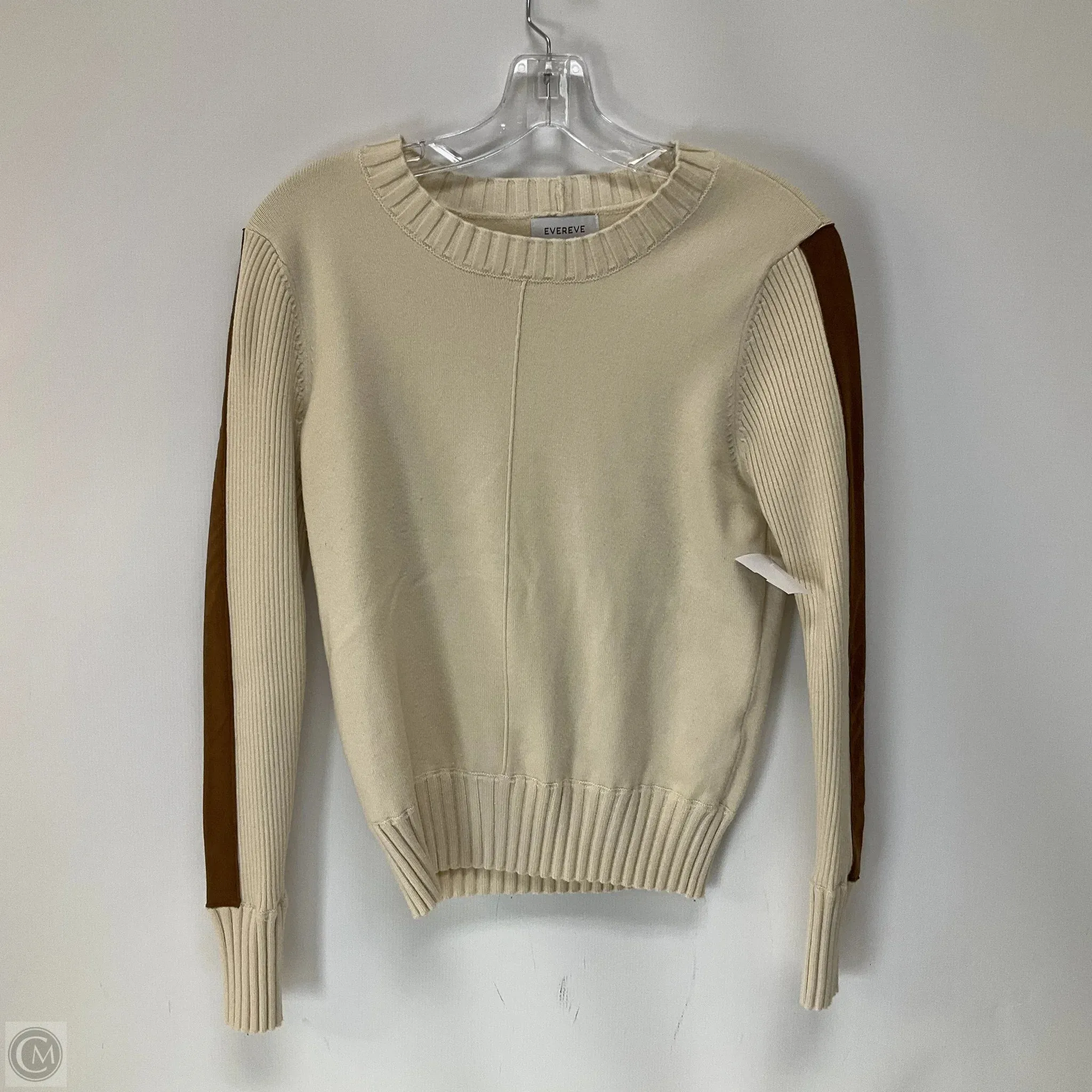 Sweater By Evereve In Cream & Tan, Size: M