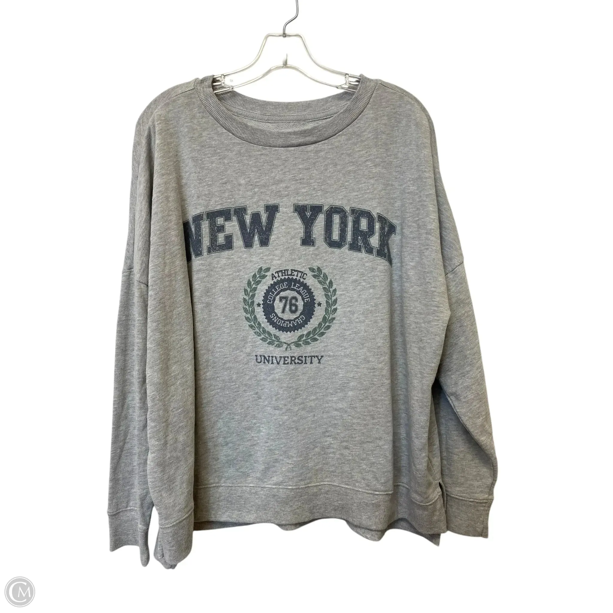 Sweatshirt Crewneck By Colsie In Grey, Size: L
