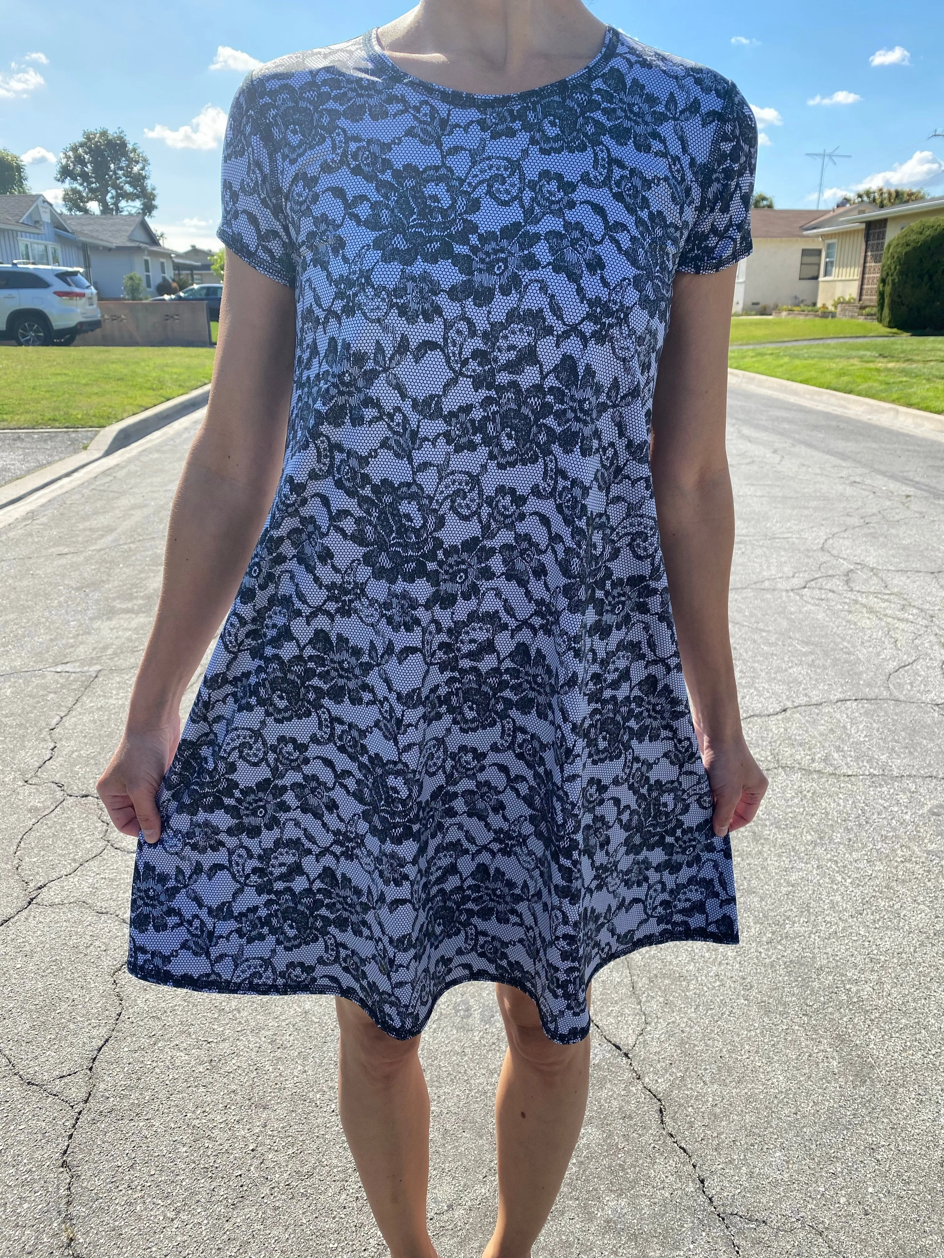 SWING DRESS BLACK LACE/BLACK
