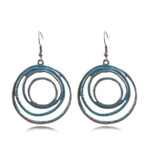 Teal Enamel & 18K Gold-Plated Ripple Drop Earrings