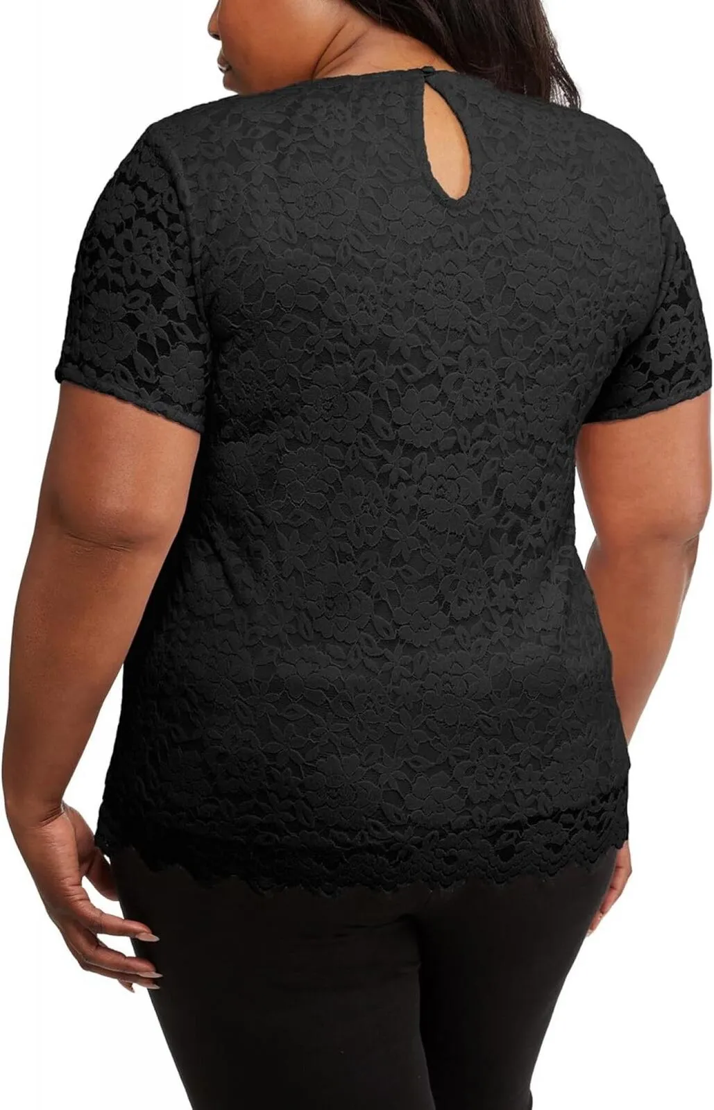 Teddi Rose Womens Lacy Lined Keyhole Top 1753860