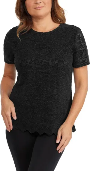 Teddi Rose Womens Lacy Lined Keyhole Top 1753860