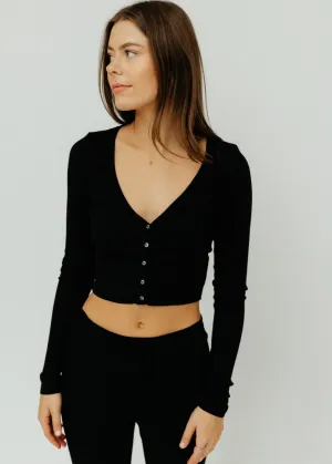 Éterne Cropped Cardigan in Black