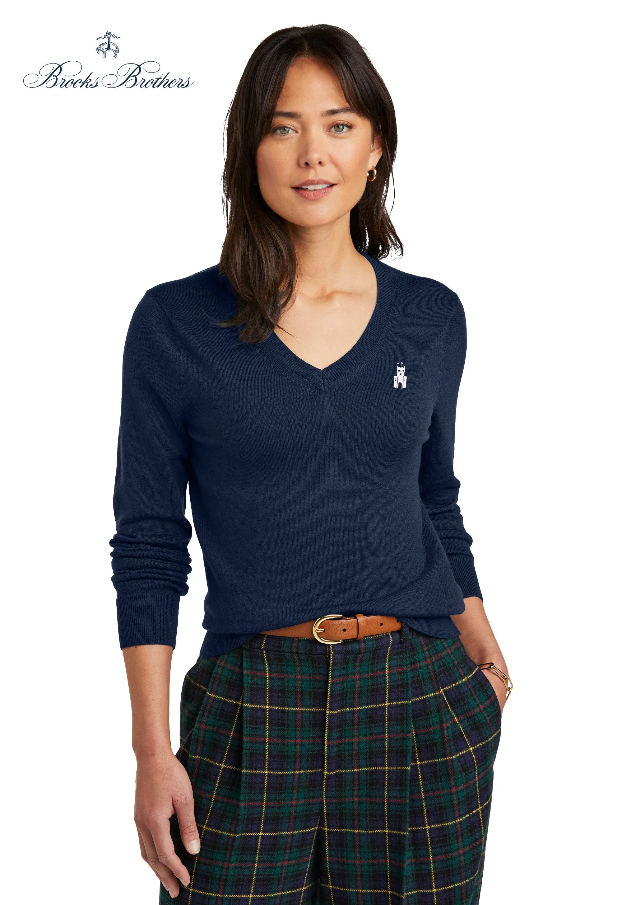 The Citadel, Barracks, Brooks Brothers ® Women’s Washable Merino V-Neck Sweater