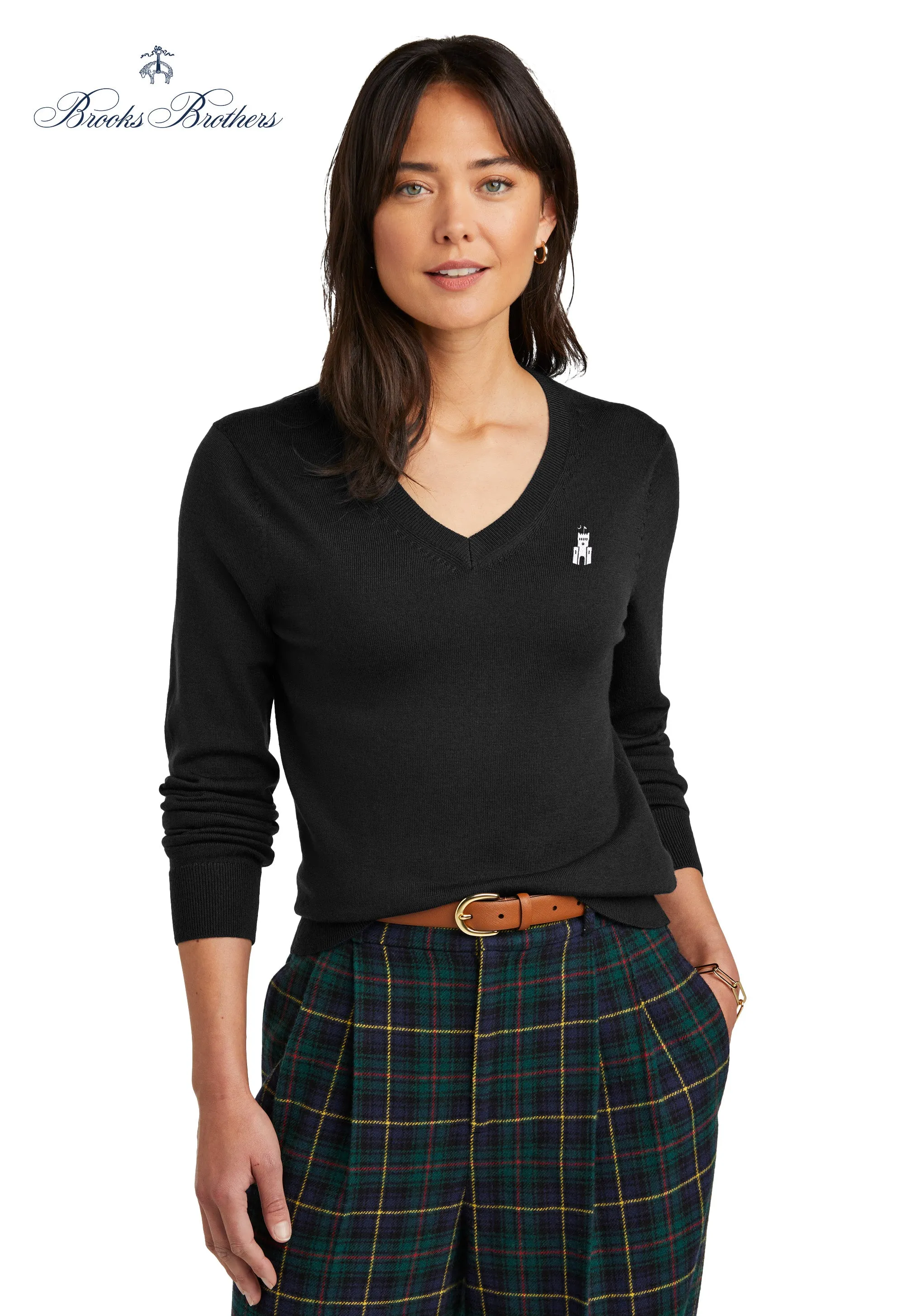 The Citadel, Barracks, Brooks Brothers ® Women’s Washable Merino V-Neck Sweater