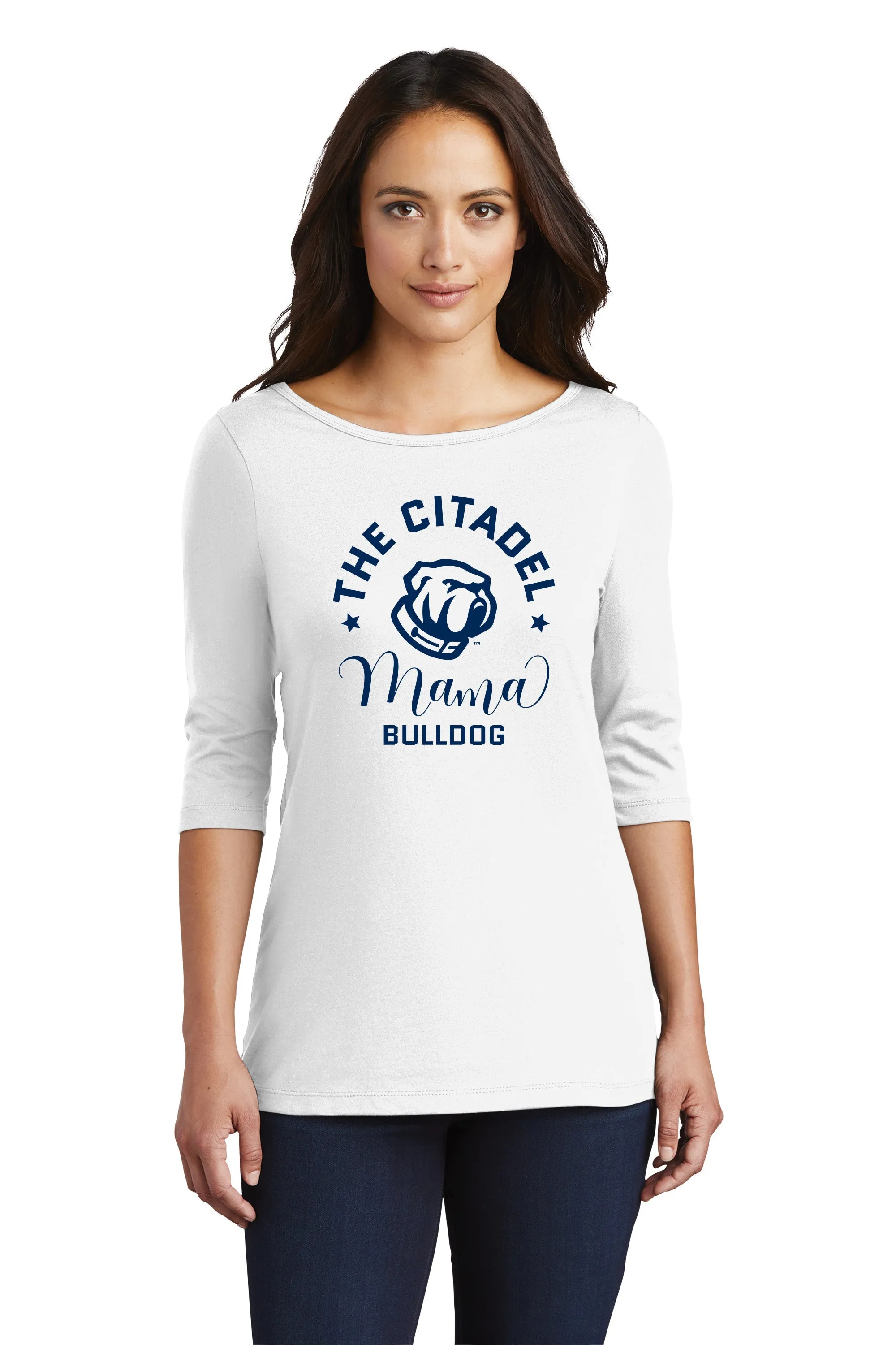 The Citadel, Mama Bulldog Women’s Perfect Weight ® 3/4-Sleeve Tee