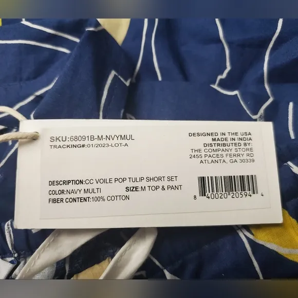 The Company Store Voile Pop Tulip Short Set. NEW!