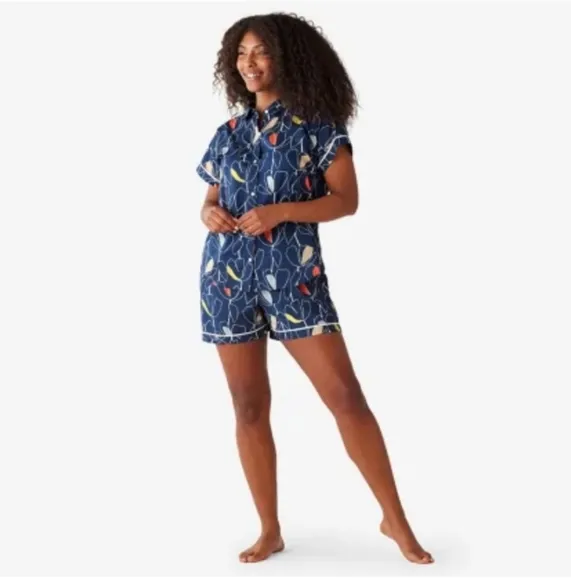 The Company Store Voile Pop Tulip Short Set. NEW!