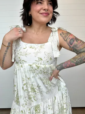 The Leila Fruit Blossom Tiered Midi Dress