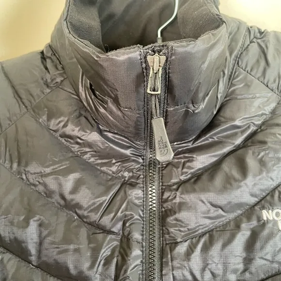 The North Face Down Feather Puffer Vest Women's Sz S Black 800 Pro Full Zip
