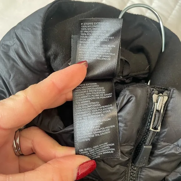 The North Face Down Feather Puffer Vest Women's Sz S Black 800 Pro Full Zip